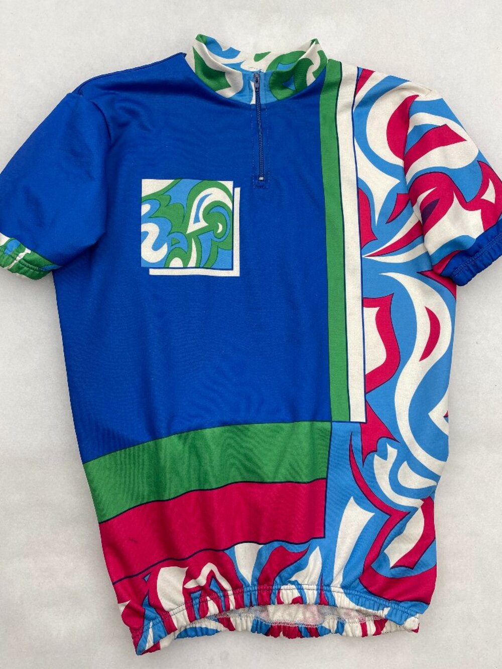 Vintage 90s Decathlon Abstract Print Cycling Jersey France made Men's Medium